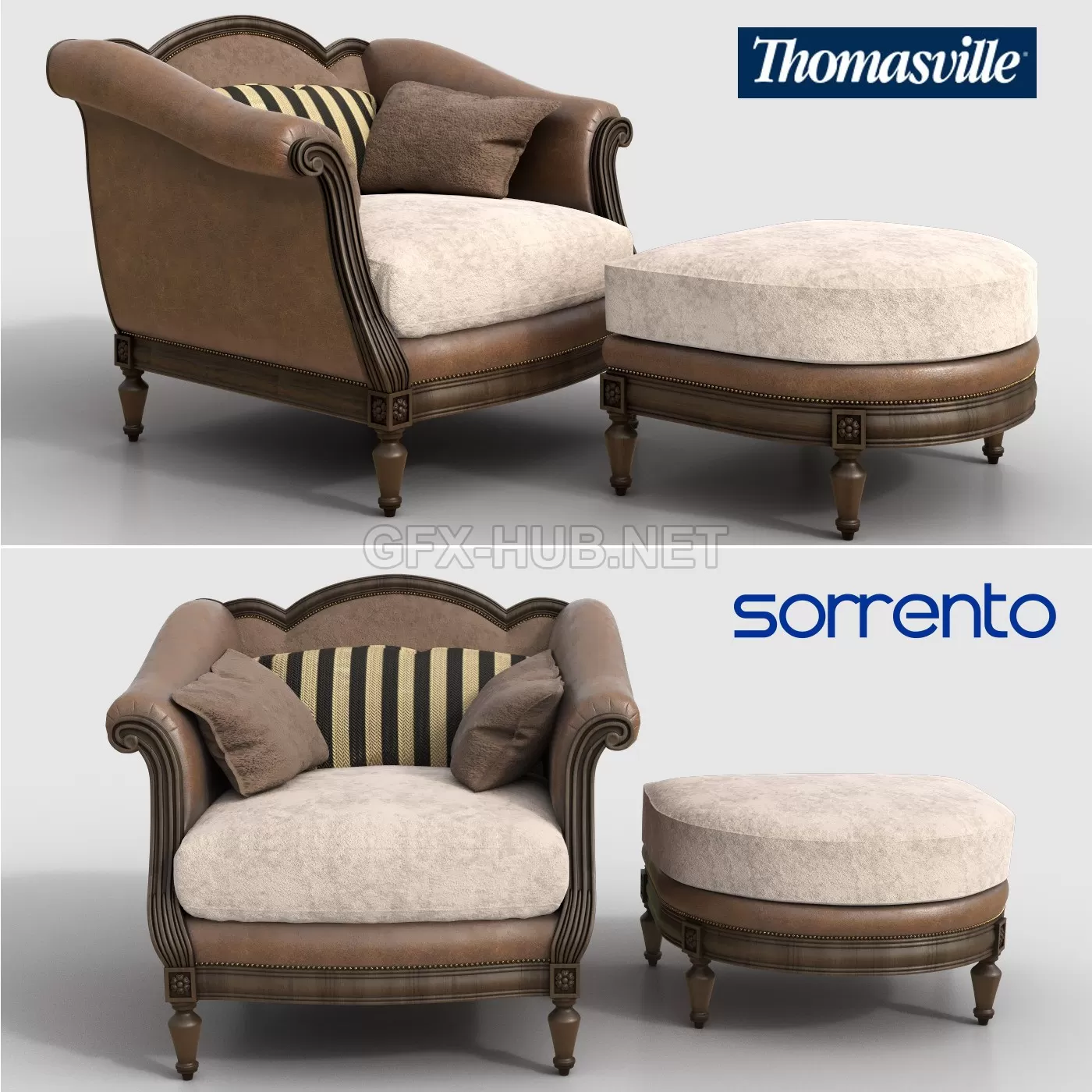 Thomasville chair and ottoman Sorrento – 4250 Thomasville chair and ottoman Sorrento – 4250