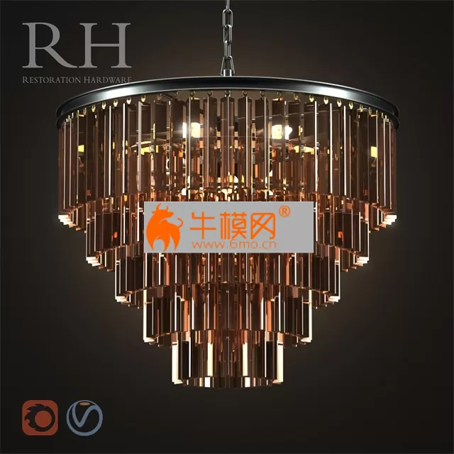 Chandelier 1920S Odeon Smole 600 by RH – 4293