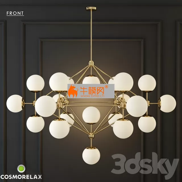 CHANDELIER MODO CHANDELIER WHITE GLASS DESIGNED BY JASON MILLER 21 – 4324