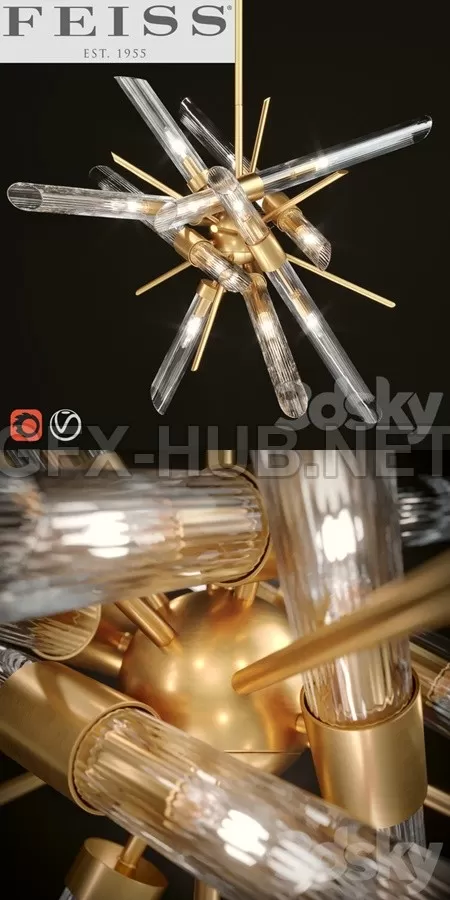 FEISS The Quorra 14 Light Chandelier – 4360