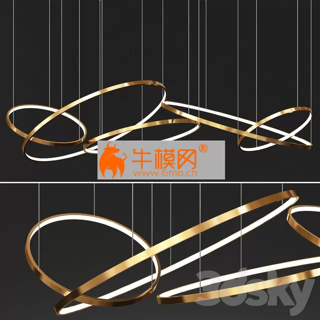 Gold Ring Chandelier 3 – 4366