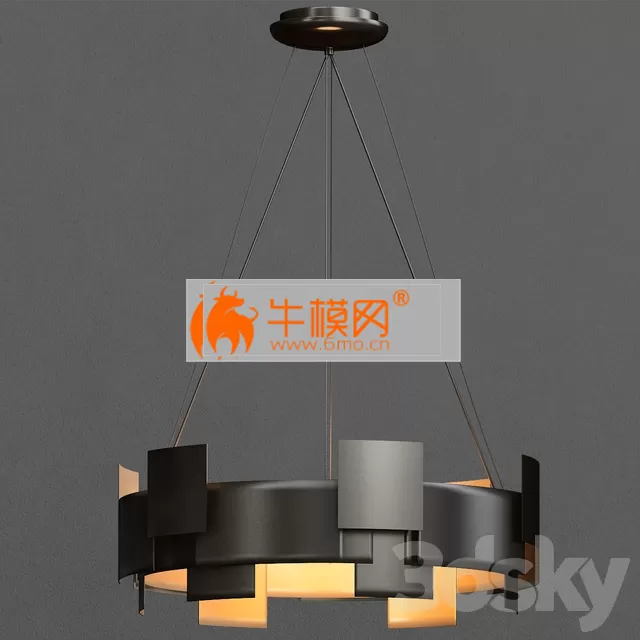 Moderne Chandelier Pendant LED, Olde Bronze – 4379