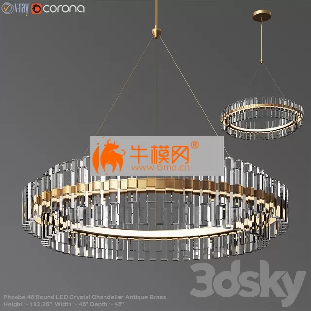 Phoebe 48 Round LED Crystal Chandelier – 4387