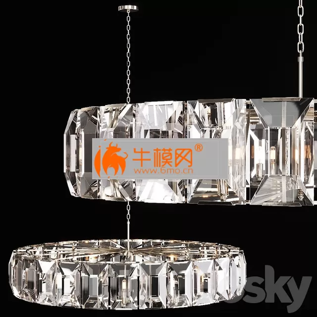 Restoration Hardware HARLOW CRYSTAL CHANDELIER 60 Nickel – 4395