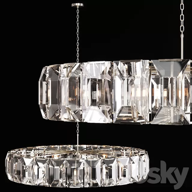 Restoration Hardware HARLOW CRYSTAL CHANDELIER 60 Nickel – 4396