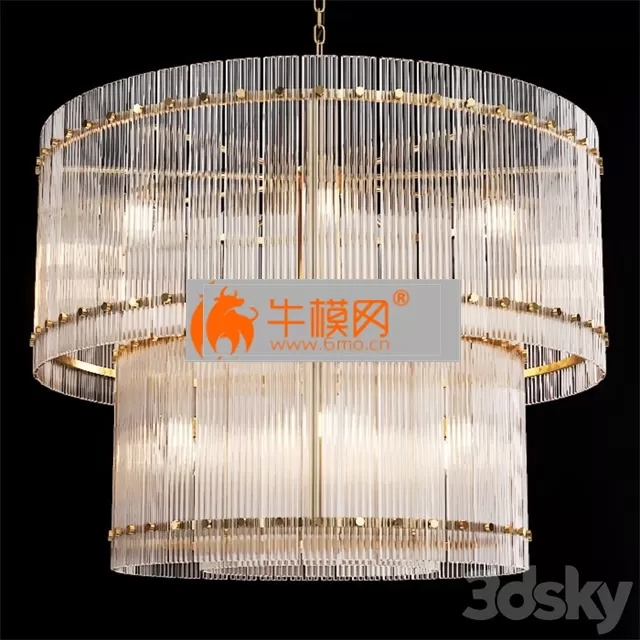 Restoration Hardware SAN MARCO 2-TIER ROUND CHANDELIER 36 Brass – 4397