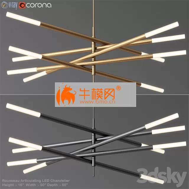 Rousseau Articulating LED Chandelier – 4404