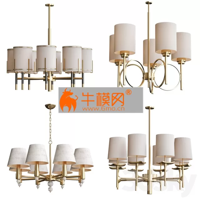 Wide Antique Brass Chandelier – 4420