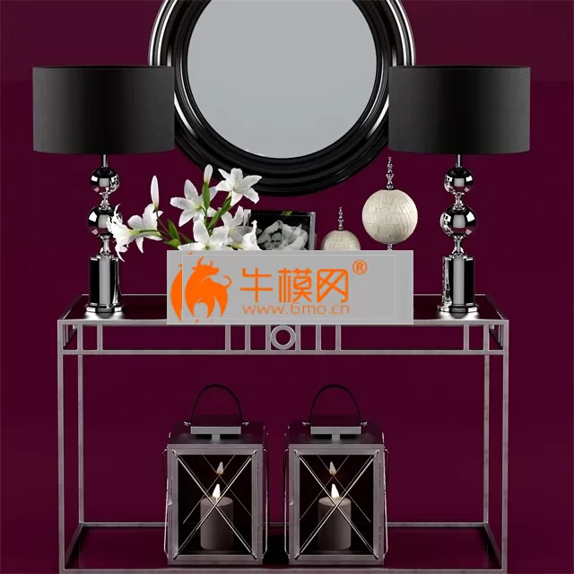 Andrew Martin De Luna Console with decor – 4465