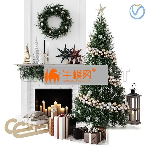Christmas Decorative set with fireplace – 4599 Christmas Decorative set with fireplace – 4599