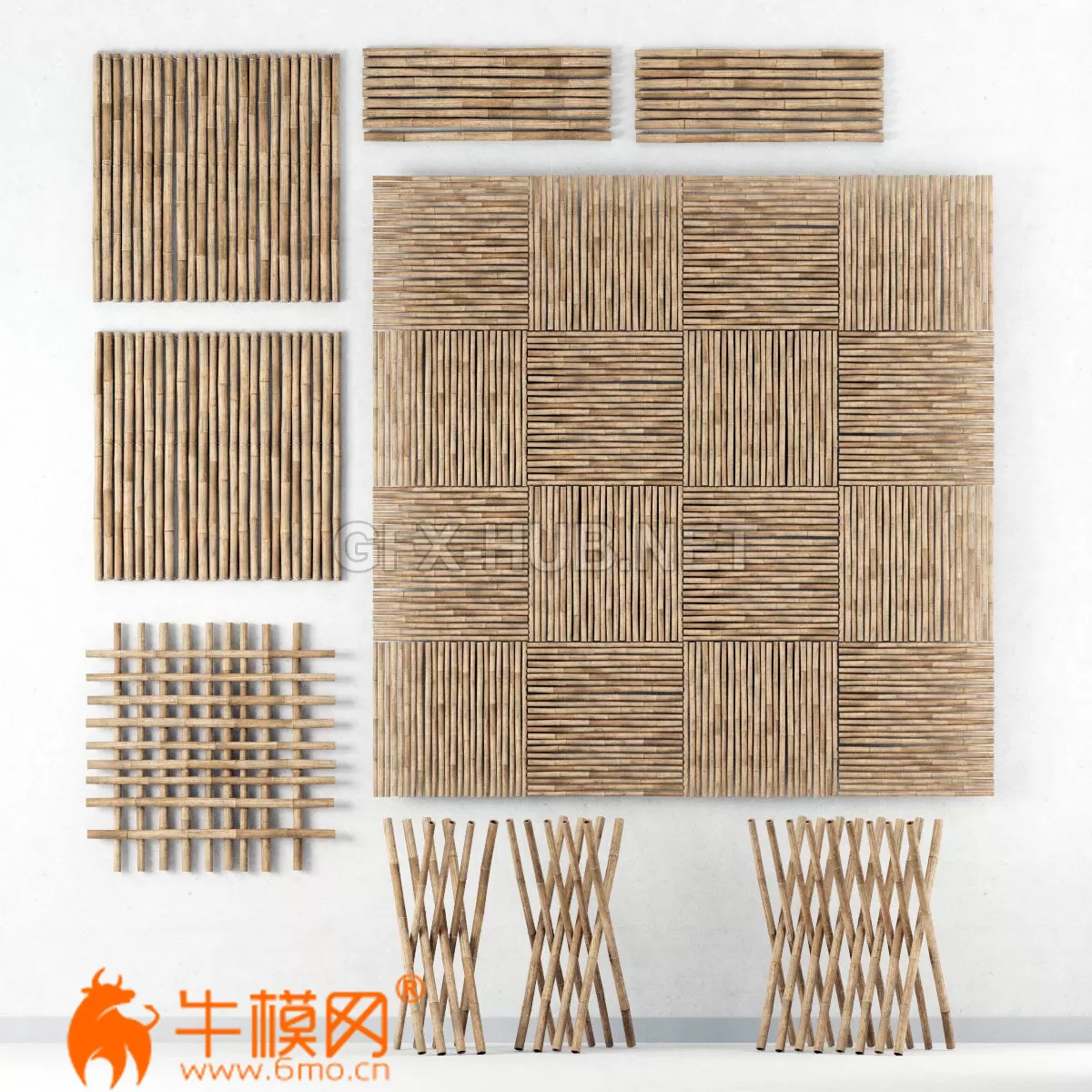 Decor of bamboo collection (max 2011 Vray) 3d model – 4610 Decor of bamboo collection (max 2011 Vray) 3d model – 4610