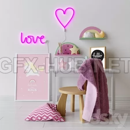 Decorative Set in the Nursery for Girls – 4728 Decorative Set in the Nursery for Girls – 4728