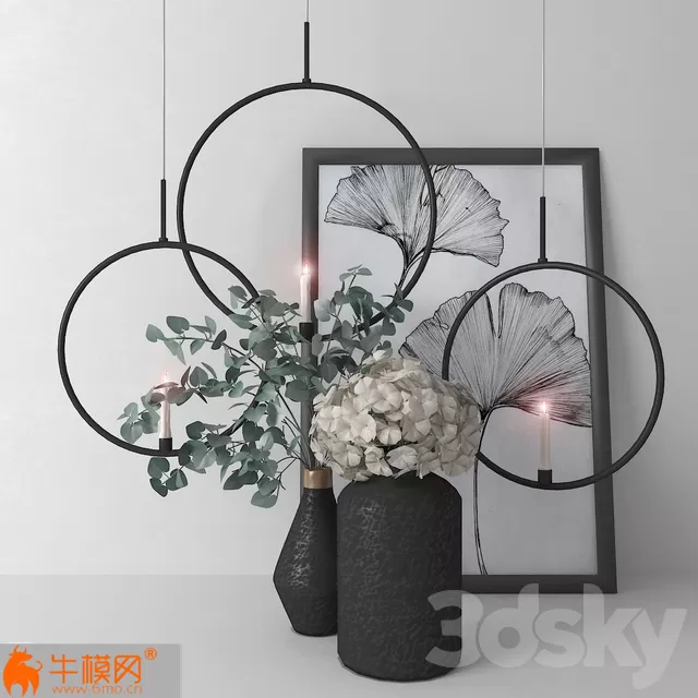 Decorative Set With Eucalyptus And Hydrangea – 4745 Decorative Set With Eucalyptus And Hydrangea – 4745