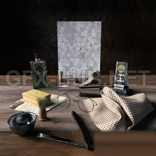 Decorative shaving kit (max, obj) – 4763