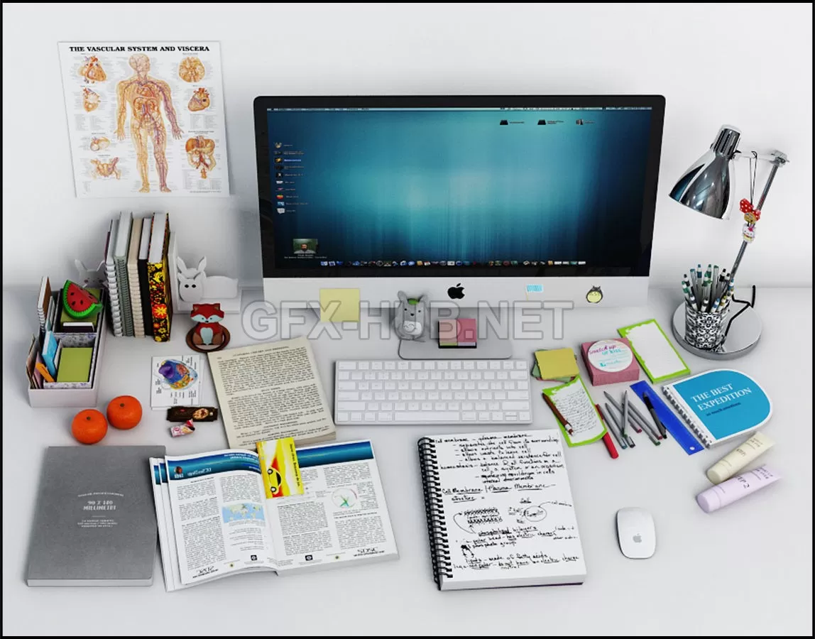 Desk Decoration 2 (max 2013 Vray)  3D model – 4779