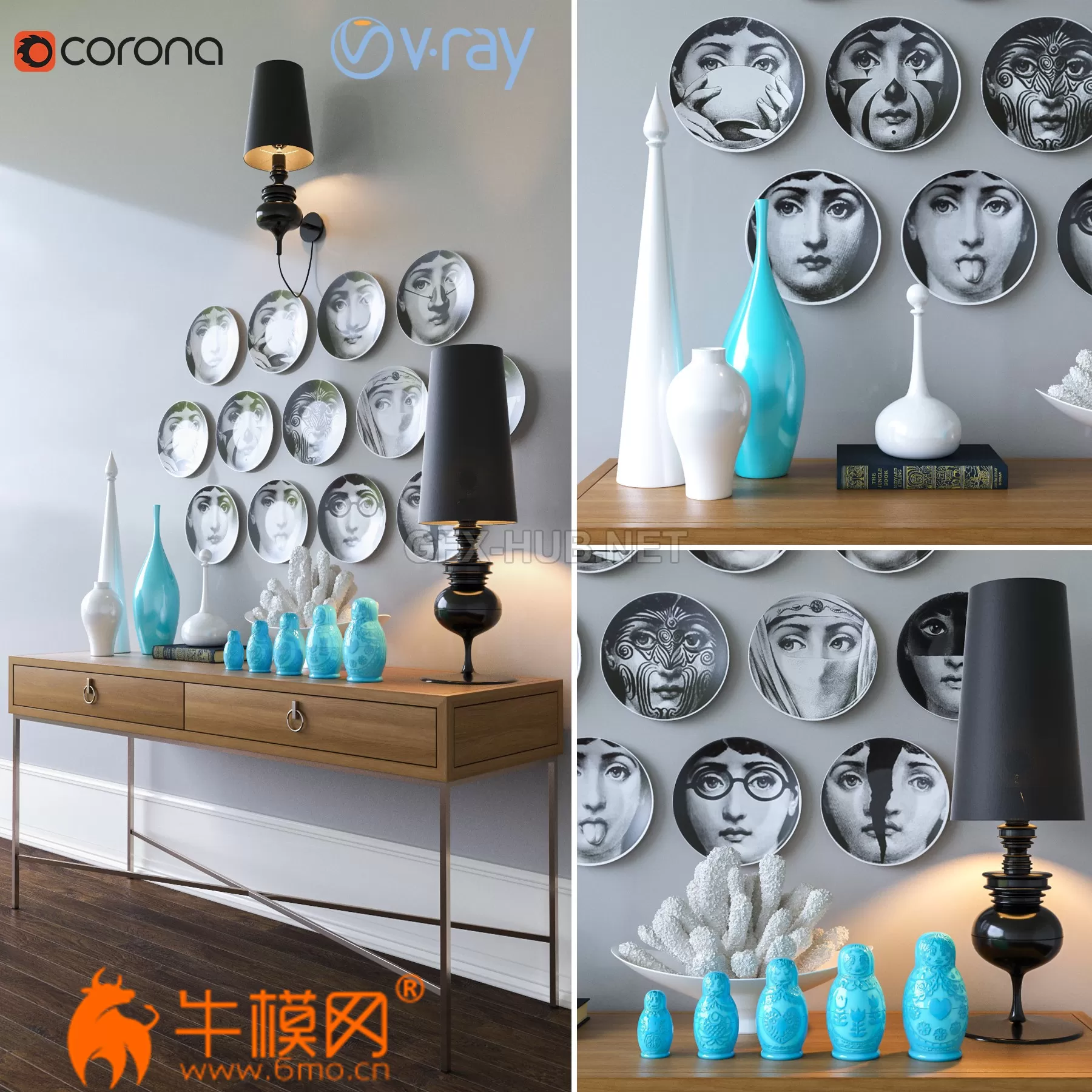 Piero Fornasetti decorative set – 4826