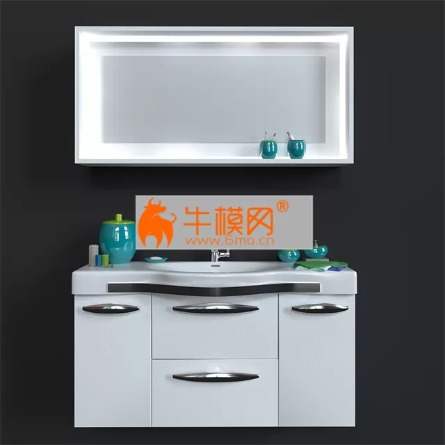 Washbasin with mirror + decorative set – 4850