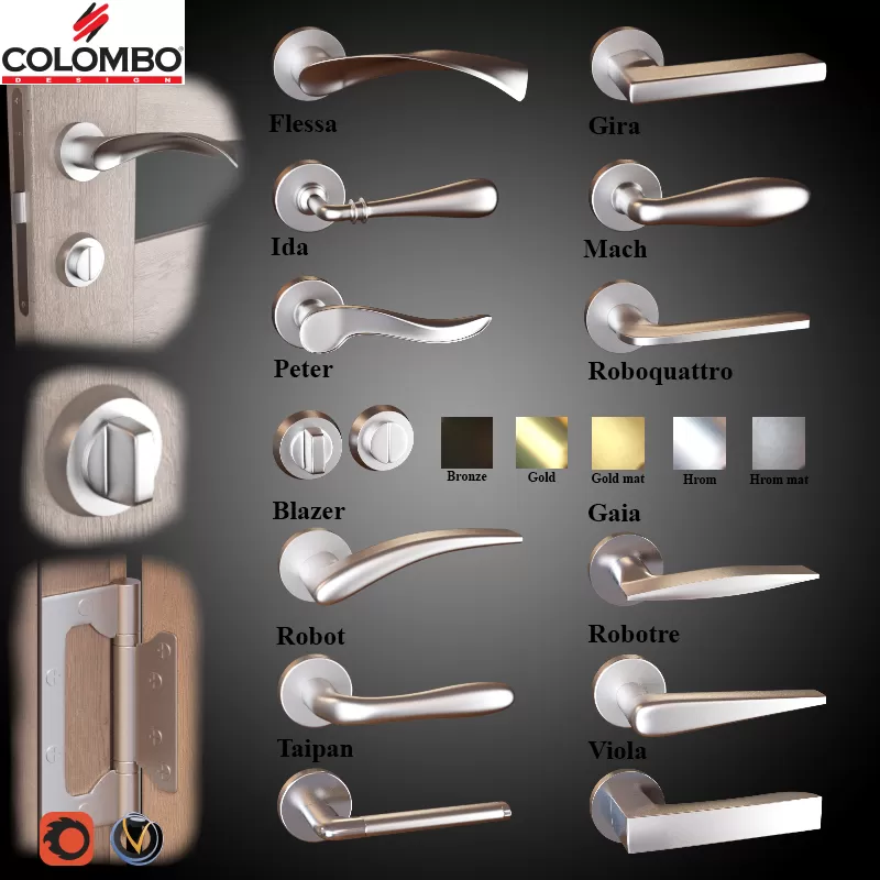 Door knobs 12 pcs. (5 colors) Colombo (Vray) – 4884 Door knobs 12 pcs. (5 colors) Colombo (Vray) – 4884