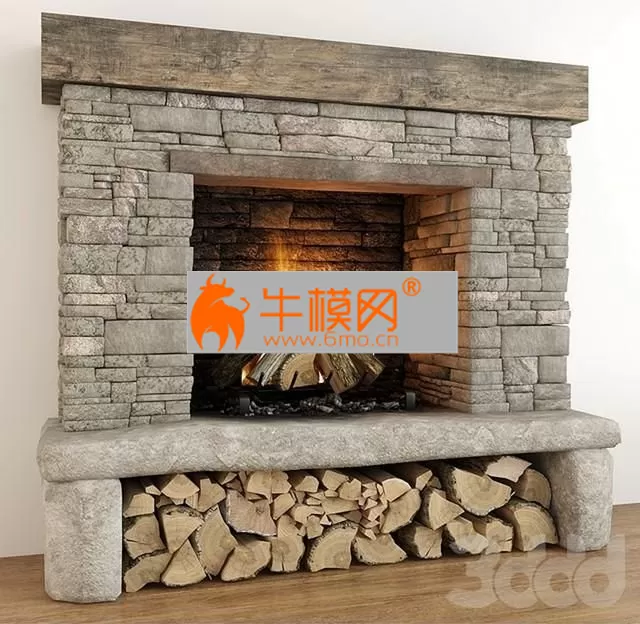 Stone fireplace – 4950