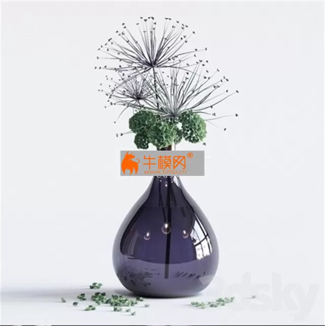 Flowers in a glass vase – 4986