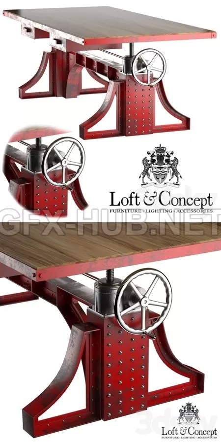 Large Desktop Monika Ldustrial Desk – 5416