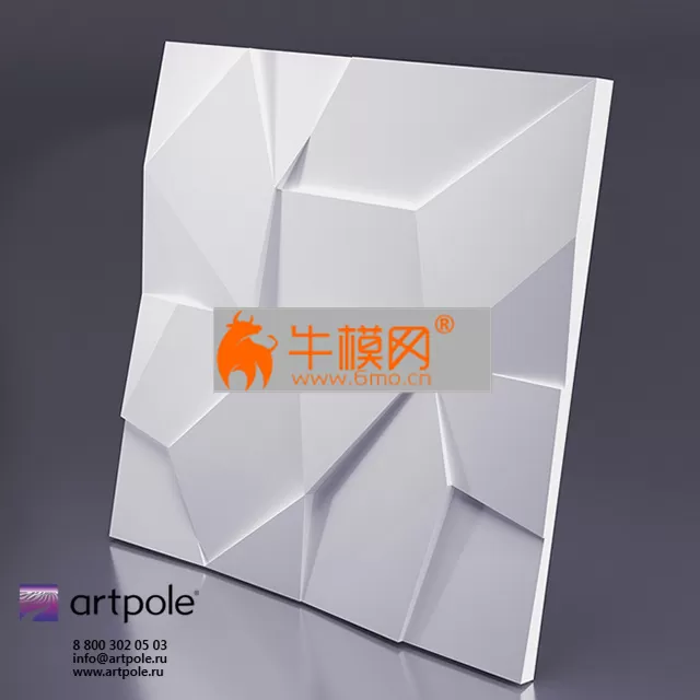 Gypsum 3d panel ROCK from Artpole – 5444