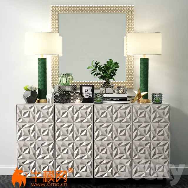 Sideboard Decorative Set (max 2011 Vray) – 5869