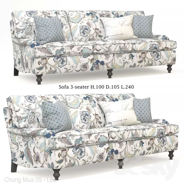 Minerva 3-seater Mantellassi sofa (max 2014, obj) – 6013