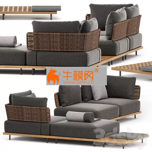 QUADRADO OUTDOOR SOFA SET2 by Minotti – 6073