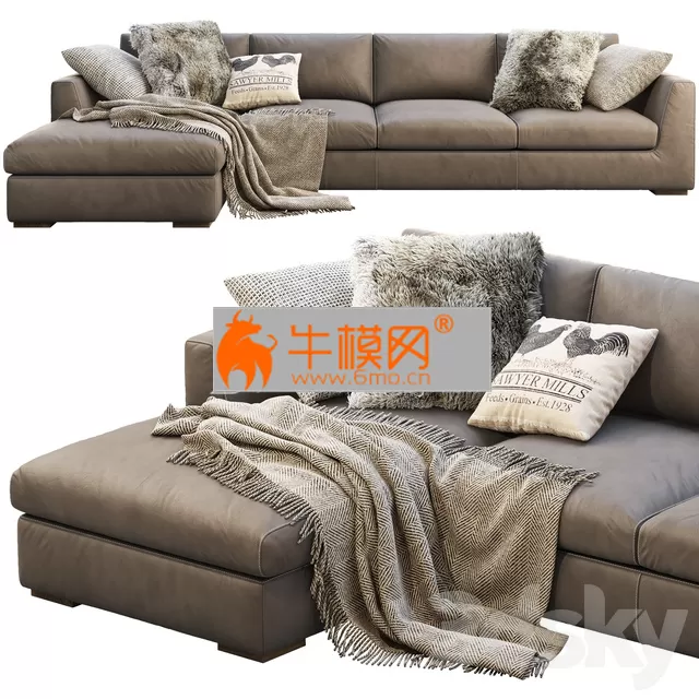 RH Modena Taper Arm Chaise Sectional Sofa – 6077