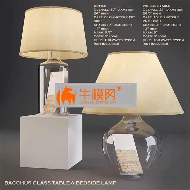 Bacchus Glass Table & Bedside Lamp – 6216 Bacchus Glass Table & Bedside Lamp – 6216