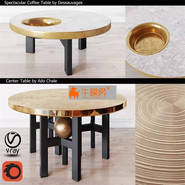 Coffee Table by Dessauvages and Center Table by Ado Chale – 6260 Coffee Table by Dessauvages and Center Table by Ado Chale – 6260
