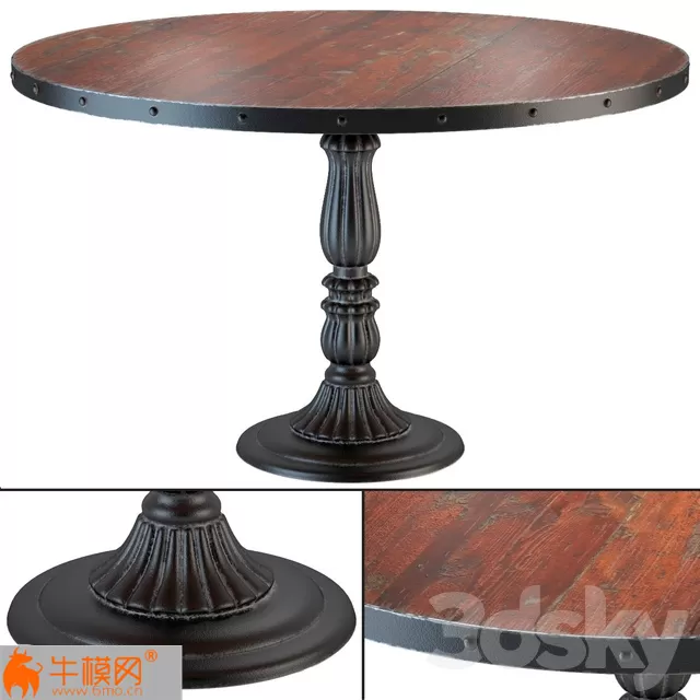 French Soda Fountain old wood dining table – 6321