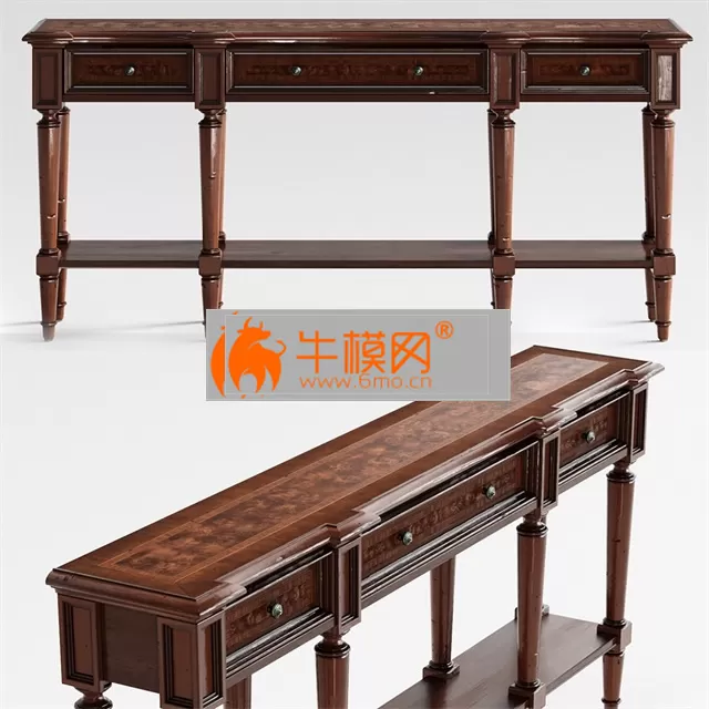 Hooker Furniture Living Room Grandover Three Drawer Console Table – 6337