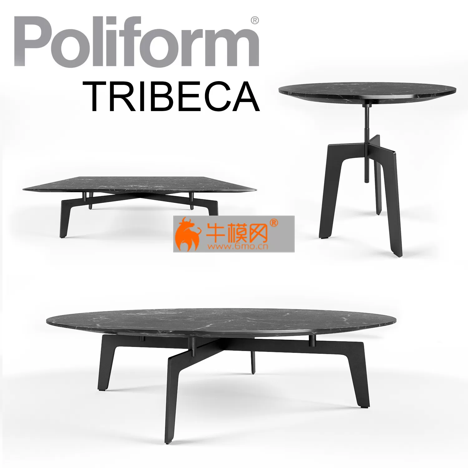 Poliform Tribeca Table Set x 3 – 6391 Poliform Tribeca Table Set x 3 – 6391