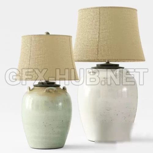 [3DSKY] Pottery Barn Courtney Ceramic Table Lamps (max, Fbx) - 6401 ...