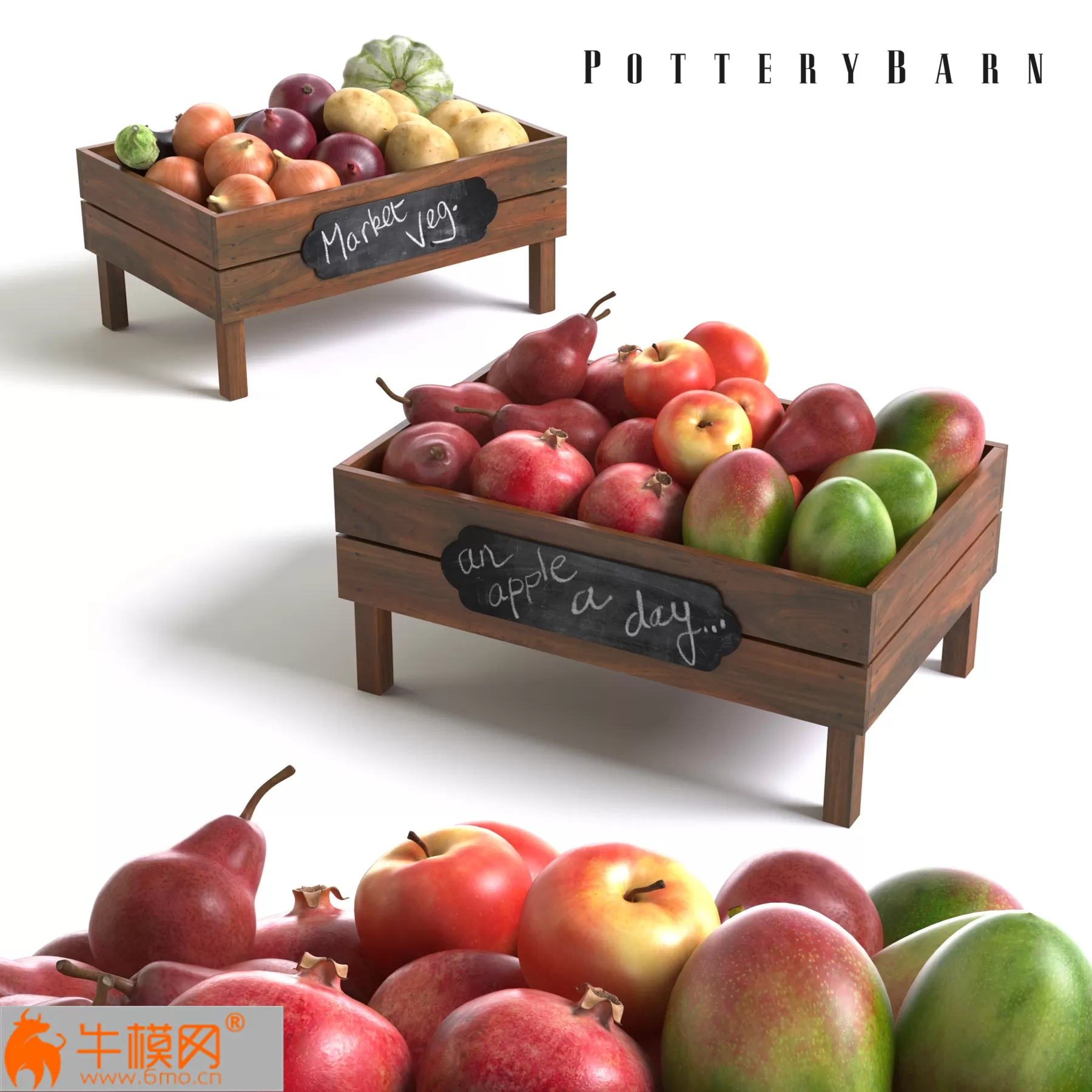 Pottery Barn Stackable Fruit and Vegetable Crates – 6402 Pottery Barn Stackable Fruit and Vegetable Crates – 6402