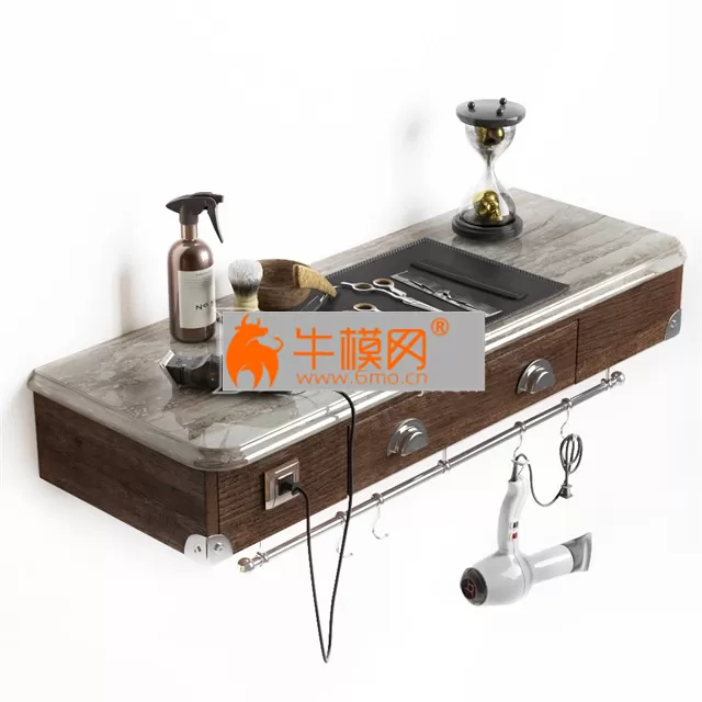 The working table of the hairdresser (Barbershop) – 6474 The working table of the hairdresser (Barbershop) – 6474