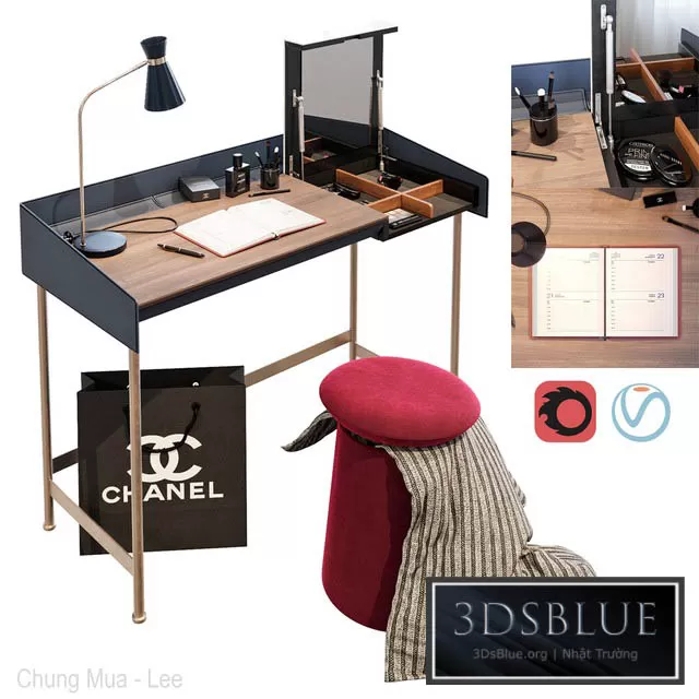 FURNITURE – DRESSING TABLE – 3DSKY Models – 7279