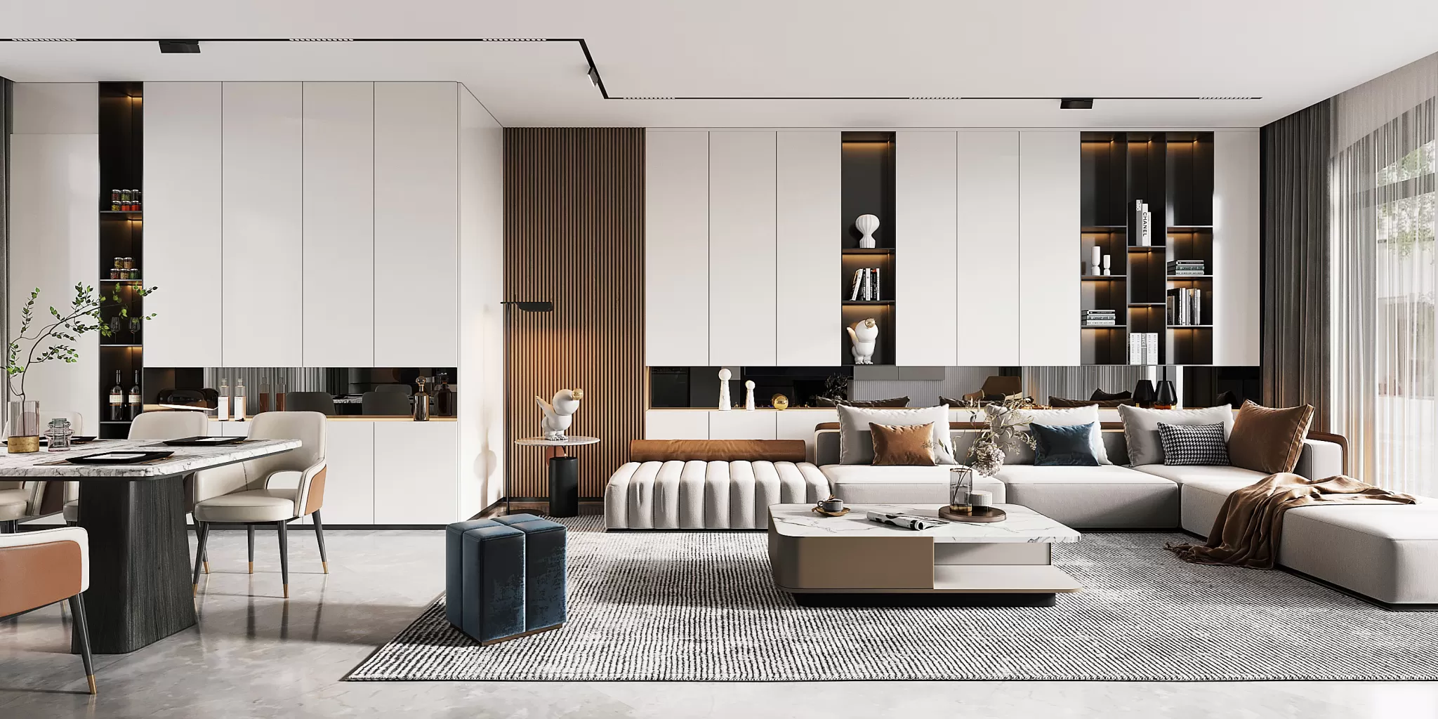 MODERN INTERIOR 3D SCENES – LIVING ROOM – 0001