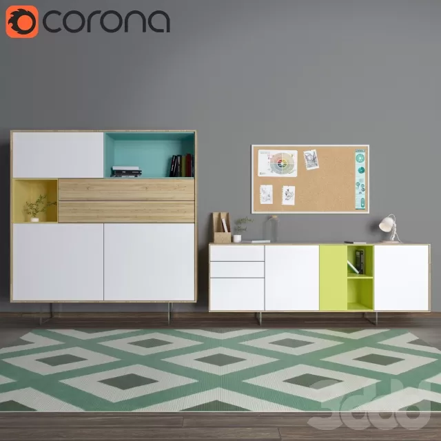 Cabinets by Simple Furniture studio + B-Chain Lamp by Cho Hyung Suk Design – 209165