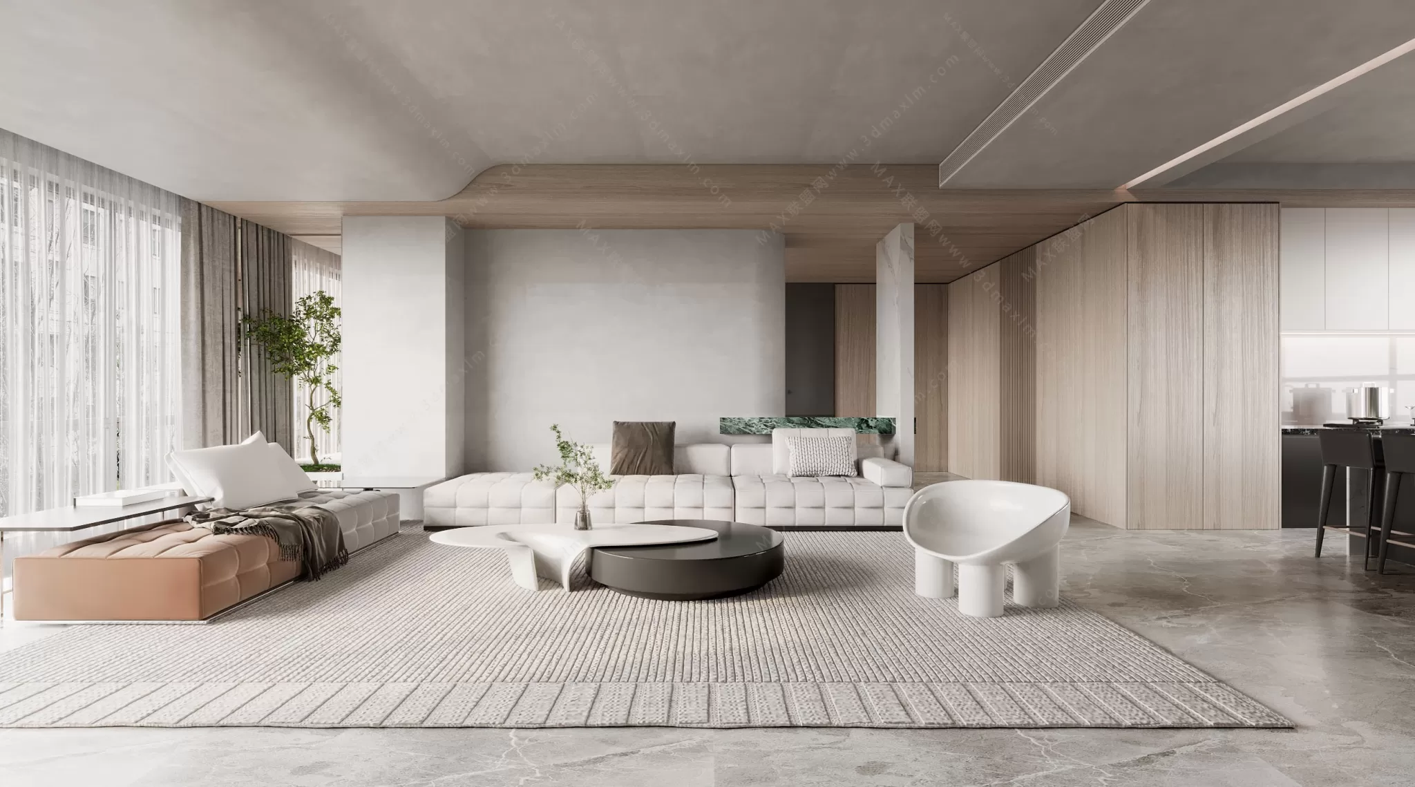 MODERN INTERIOR 3D SCENES – LIVING ROOM – 0070