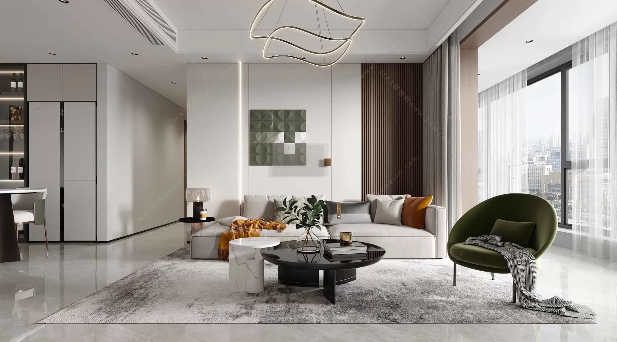 MODERN INTERIOR 3D SCENES – LIVING ROOM – 0072