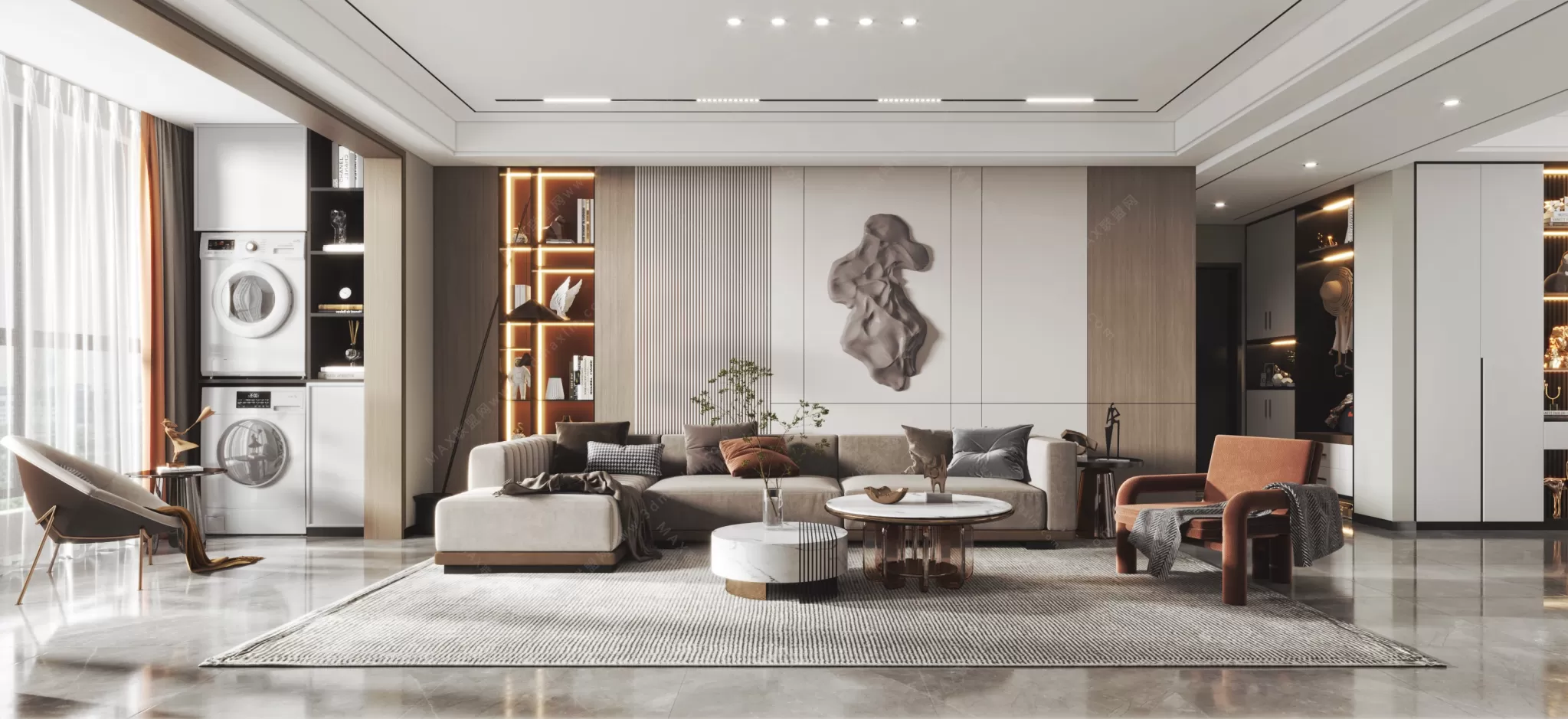 MODERN INTERIOR 3D SCENES – LIVING ROOM – 0075