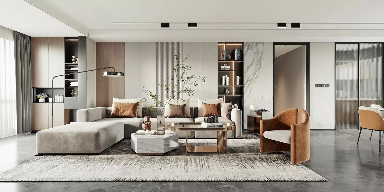 MODERN INTERIOR 3D SCENES – LIVING ROOM – 0085