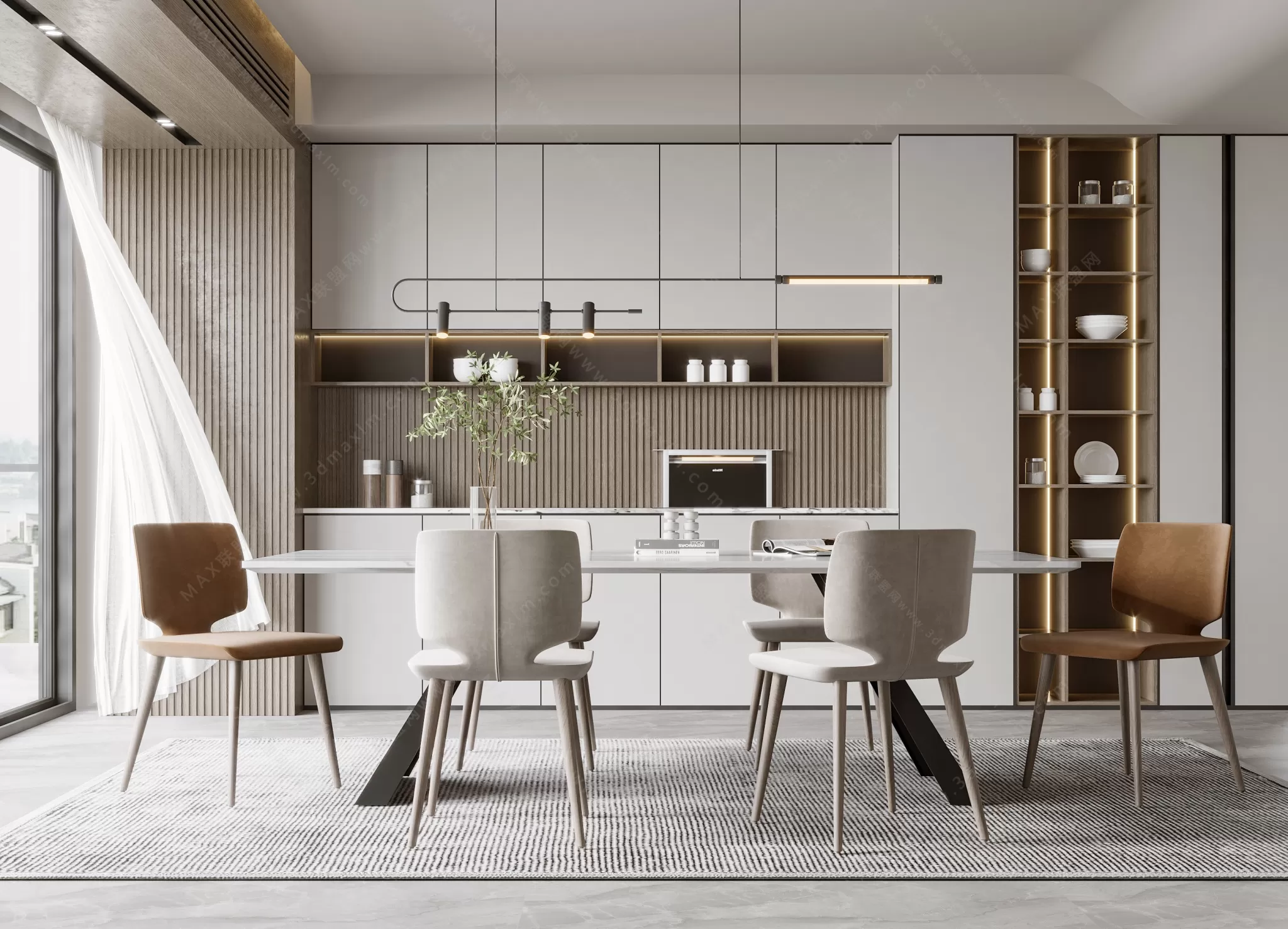 MODERN INTERIOR 3D SCENES – DINING ROOM – 0004 MODERN INTERIOR 3D SCENES – DINING ROOM – 0004