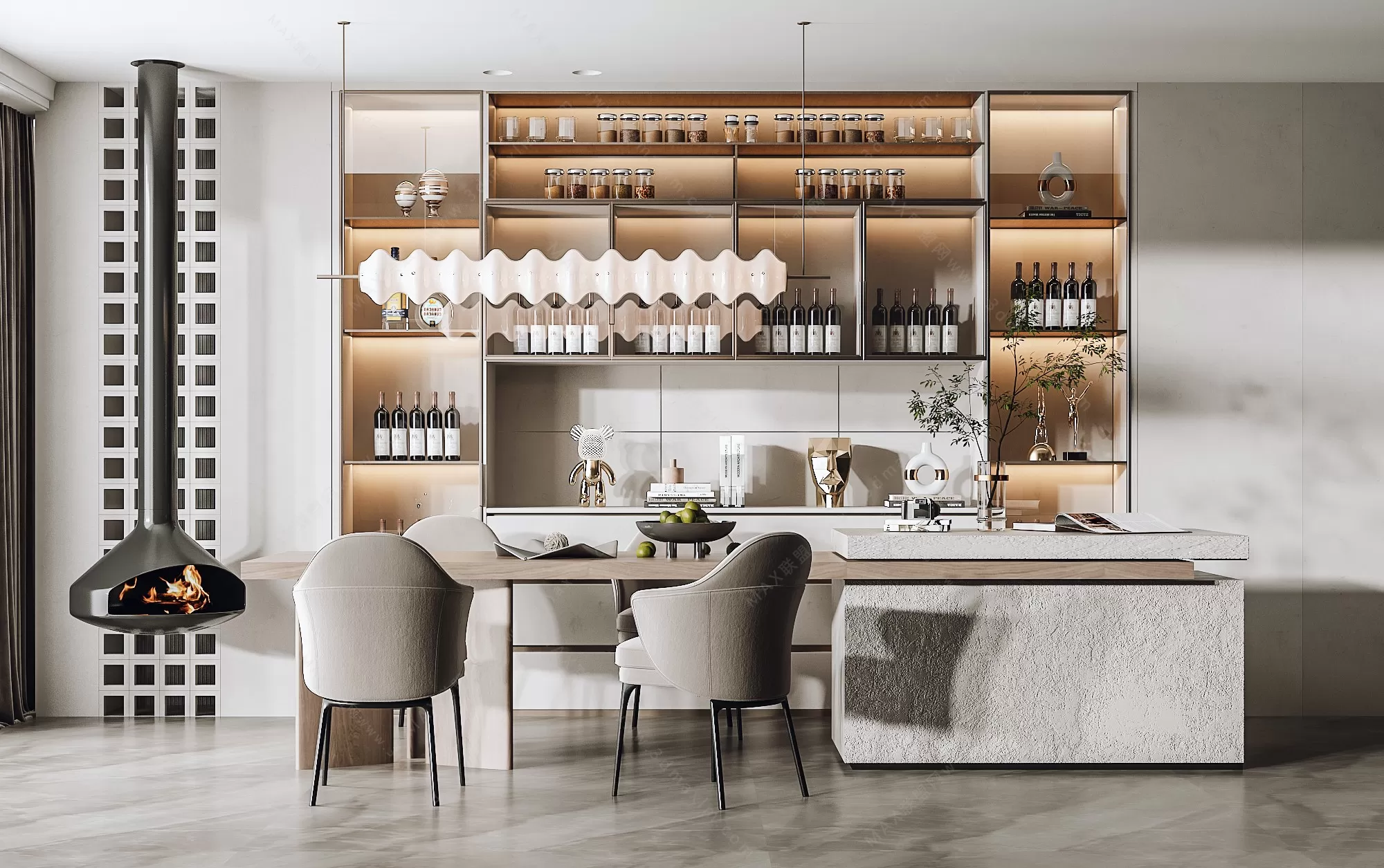 MODERN INTERIOR 3D SCENES – DINING ROOM – 0005 MODERN INTERIOR 3D SCENES – DINING ROOM – 0005