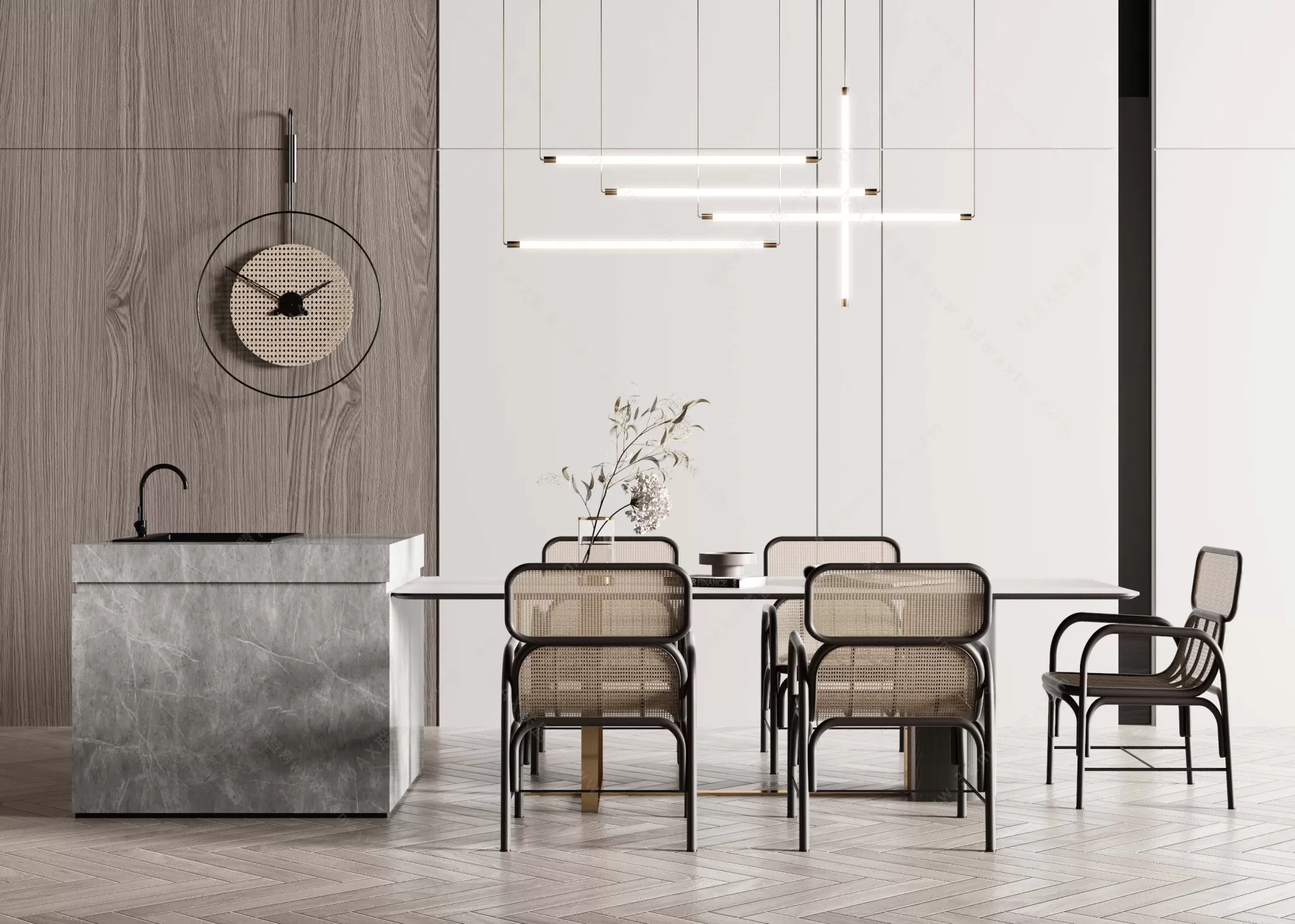 MODERN INTERIOR 3D SCENES – DINING ROOM – 0007 MODERN INTERIOR 3D SCENES – DINING ROOM – 0007