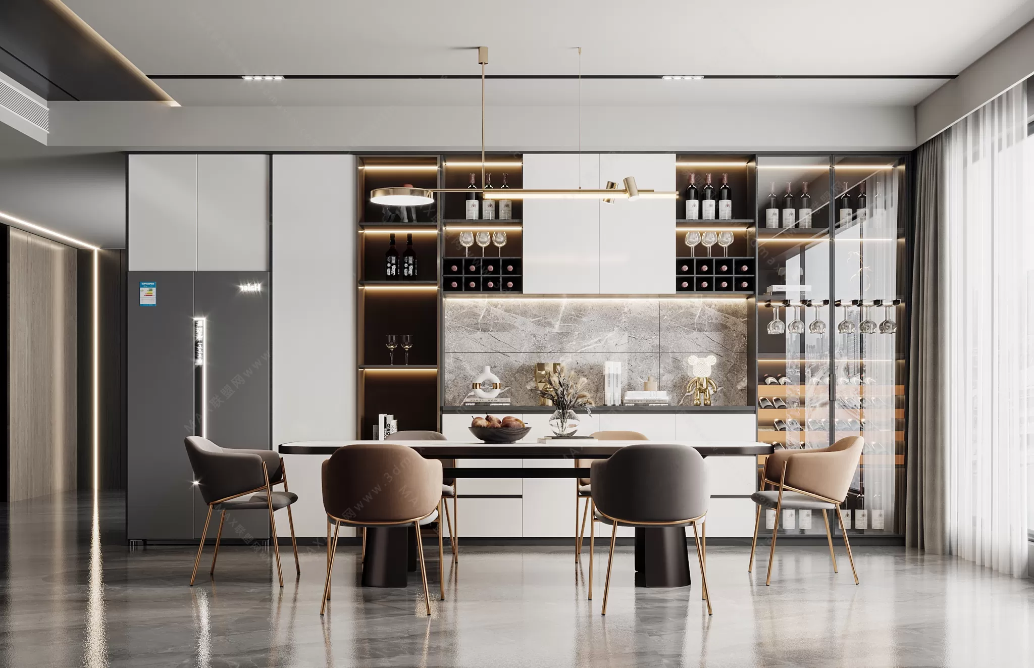 MODERN INTERIOR 3D SCENES – DINING ROOM – 0011 MODERN INTERIOR 3D SCENES – DINING ROOM – 0011