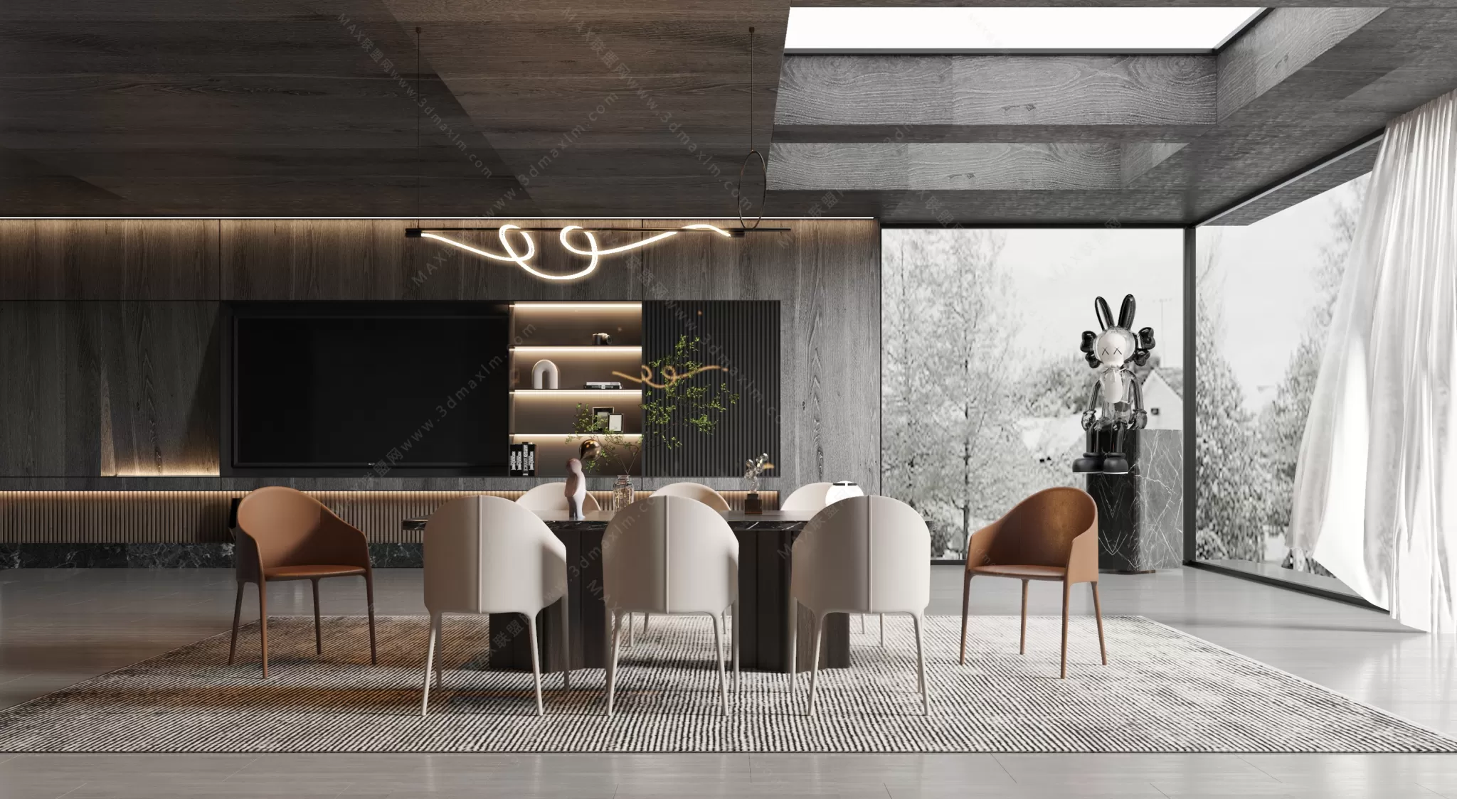 MODERN INTERIOR 3D SCENES – DINING ROOM – 0020 MODERN INTERIOR 3D SCENES – DINING ROOM – 0020